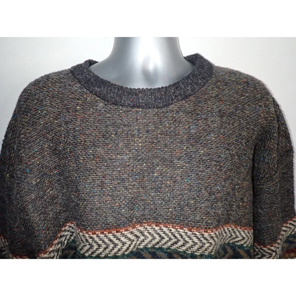 Himalaya Outfitters Mens Vintage Fair Isle Knit Wool Blend Sweater 2XLT
